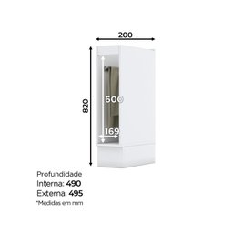 Balcão para Cozinha 20cm Porta Toalha com Tampo Emily - 2