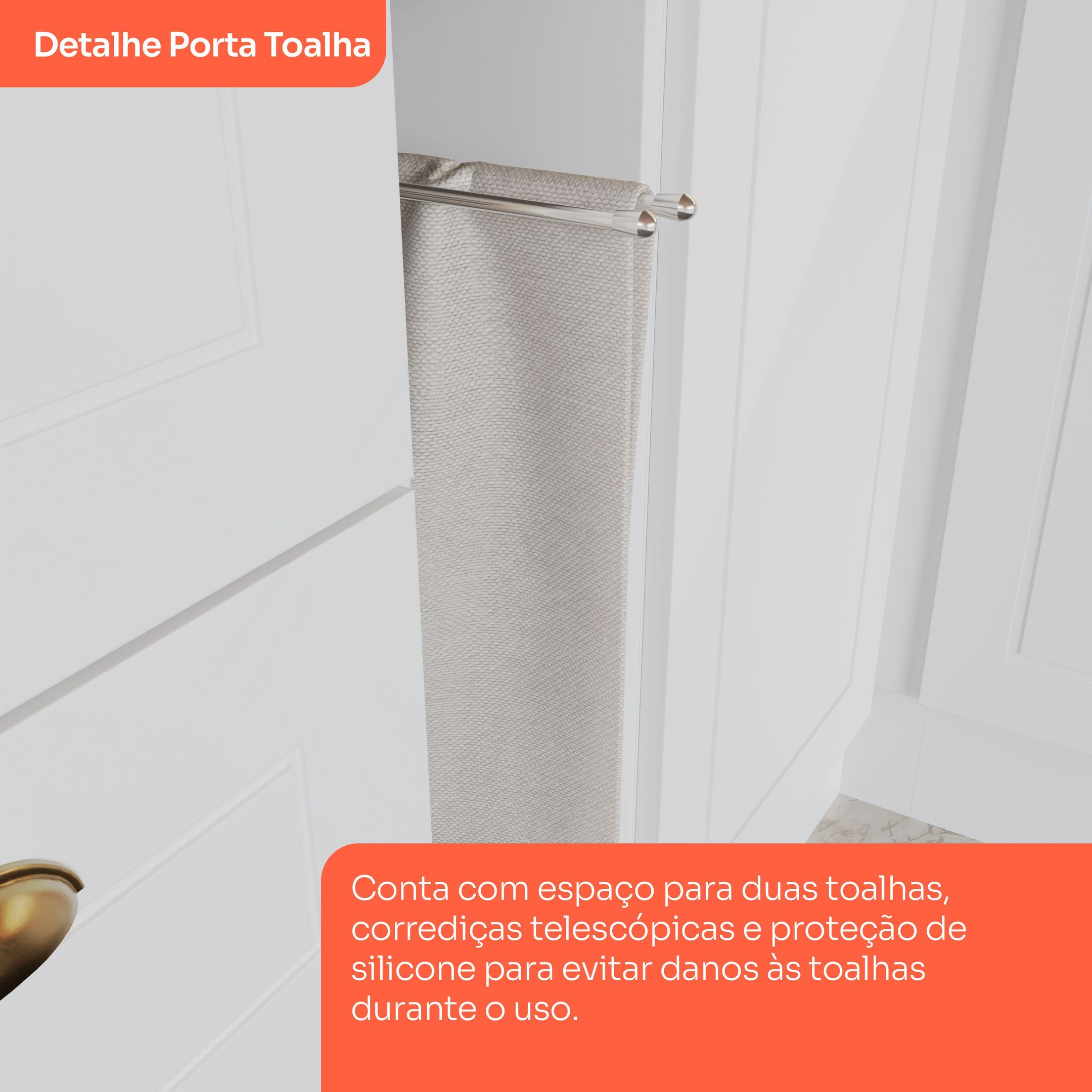 Balcão para Cozinha 20cm Porta Toalha com Tampo Emily - 6