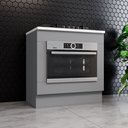 Ver imagem 1 de Balcão de Cozinha para Forno de Embutir com Tampo Emily Espresso Móveis Cinza/Calcare