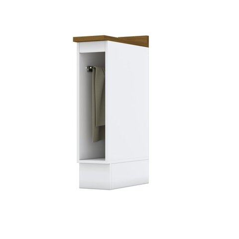 Balcão para Cozinha 20cm Porta Toalha com Tampo Emily Branco/HP/Nature