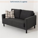 Ver imagem 6 de Conjunto de Sofá Antúrio 3 e 2 Lugares com Usb em Linho CabeCasa MadeiraOriginals Cinza Escuro