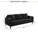 Ver imagem 4 de Conjunto de Sofá Antúrio 3 e 2 Lugares com Usb em Linho CabeCasa MadeiraOriginals Cinza Escuro