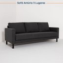 Ver mais imagens de Conjunto de Sofá Antúrio 3 e 2 Lugares com Usb em Linho CabeCasa MadeiraOriginals Cinza Escuro