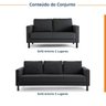 Conjunto de Sofá Antúrio 3 e 2 Lugares com Usb em Linho CabeCasa MadeiraOriginals - 2