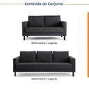 Ver imagem 2 de Conjunto de Sofá Antúrio 3 e 2 Lugares com Usb em Linho CabeCasa MadeiraOriginals Cinza Escuro