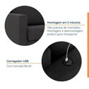Ver imagem 5 de Conjunto de Sofá Antúrio 3 e 2 Lugares com Usb em Linho CabeCasa MadeiraOriginals Cinza Escuro