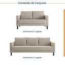 Ver imagem 2 de Conjunto de Sofá Antúrio 3 e 2 Lugares com Usb em Linho CabeCasa MadeiraOriginals Bege