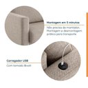 Ver imagem 6 de Conjunto de Sofá Antúrio 3 e 2 Lugares com Usb em Linho CabeCasa MadeiraOriginals Bege