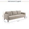 Conjunto de Sofá Antúrio 3 e 2 Lugares com Usb em Linho CabeCasa MadeiraOriginals - 4