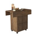 Ver imagem 4 de Mesa Dobrável c/ Bancos Vira Aparador Multiuso Bar MDF Annie: Castanho
