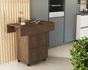 Ver imagem 2 de Mesa Dobrável c/ Bancos Vira Aparador Multiuso Bar MDF Annie: Castanho