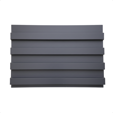 Painel Ripado Pvc 3d Kit 11 Placas Decorativo Parede 2,70m Cor: Placa Ripado Cinza