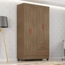 Ver imagem 1 de Guarda Roupa Solteiro Lite Ambiente 4 Portas Carvalho Oak - Móveis Leão