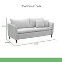Ver imagem 3 de Sofá 2 Lugares Namoradeira 144cm Veludo Kassia Cinza
