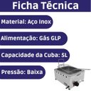 Ver imagem 2 de Fritadeira Industrial Inox à Gás 1 Cuba 5 Litros com Cesto
