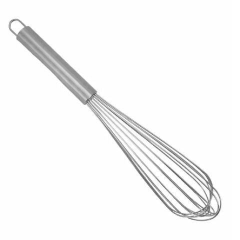Batedor de Massas Ovos Fouet Robusto Aço Inox Manual 39cm