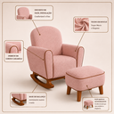 Ver imagem 2 de Poltrona Amamentação Nuvem Balanço + Puff Estofado Bouclé:Bouclé Rosé
