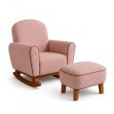 Ver imagem 5 de Poltrona Amamentação Nuvem Balanço + Puff Estofado Bouclé:Bouclé Rosé