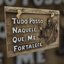 Ver imagem 2 de Placa Frase Bíblica Tudo Posso Naquele que Me Fortalece FORNECEDOR 47 27209