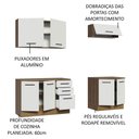 Ver imagem 7 de Kit com 2 Balcões e 2 Armários Aéreos Multiuso 200cm Rustic/branco Agata Madesa Rustic/branco