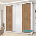 Ver mais imagens de Guarda-roupa Casal 3 Portas Doha Carraro Ripado