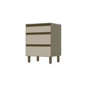 Ver imagem 3 de Balcão para Cozinha 3 Gavetas 60cm 100% MDF Aurora Espresso Móveis Marrom/Duna/Cristal