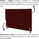 Ver imagem 2 de Cabeceira Cama Casal 140 Cm Carla Suede Marsala e Frame