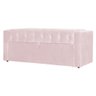 Calçadeira Baú Estofado para Cama Box Emma Solteiro 90 Cm Corano Rosa Bebe - Dl Decor - 4