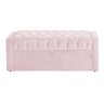 Calçadeira Baú Estofado para Cama Box Emma Solteiro 90 Cm Corano Rosa Bebe - Dl Decor - 1