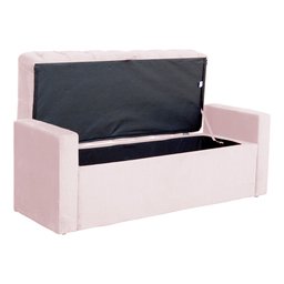 Calçadeira Baú Estofado para Cama Box Emma Solteiro 90 Cm Corano Rosa Bebe - Dl Decor - 2