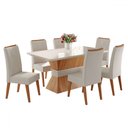 Ver imagem 2 de Mesa de Jantar 6 Lugares Jolie com Vidro Mel/marfim/off White - Viero Móveis