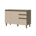 Ver imagem 3 de Balcão para Pia 2 Gavetas 3 Portas 100% MDF Aurora Espresso Móveis Marrom/Duna/Cristal