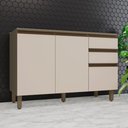 Ver imagem 1 de Balcão para Pia 2 Gavetas 3 Portas 100% MDF Aurora Espresso Móveis Marrom/Duna/Cristal