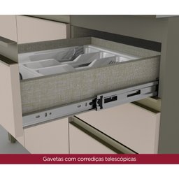Balcão Para Pia 2 Gavetas 3 Portas 100% MDF Aurora Espresso Móveis - 6