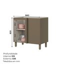 Ver imagem 5 de Balcão para Cozinha Canto Reto 1 Porta 100% MDF Aurora Espresso Móveis Marrom/Duna/Cristal
