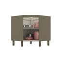 Ver imagem 5 de Balcão para Cozinha Canto Oblíquo 1 Porta 100% MDF Aurora Espresso Móveis Marrom/Duna/Cristal