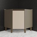 Ver imagem 1 de Balcão para Cozinha Canto Oblíquo 1 Porta 100% MDF Aurora Espresso Móveis Marrom/Duna/Cristal