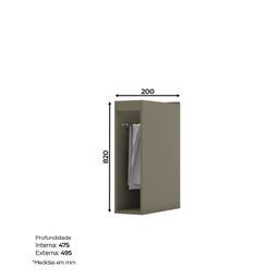 Balcão Para Cozinha Porta Toalha 100% MDF Aurora Espresso Móveis - 4
