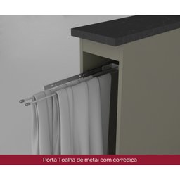 Balcão Para Cozinha Porta Toalha 100% MDF Aurora Espresso Móveis - 5