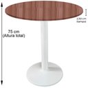 Ver imagem 2 de Mesa Zeta Ferro Branco 75 Cm (alt) Disco Redondo Tampo Mdp Redondo 60 Cm (larg) X 2,5 Cm (alt)