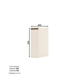 Balcão Para Cozinha Condimentos 20cm 100% MDF Aurora Espresso Móveis - 3