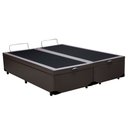 Ver imagem 2 de Cama Box Baú Blindado Queen Bipartido Loja Xerife Sintético Marrom 41x158x198