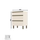 Ver imagem 3 de Balcão Para Cozinha 3 Gavetas 60cm 100% MDF Aurora Espresso Móveis