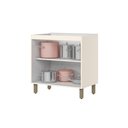 Ver imagem 3 de Balcão Para Cozinha 2 Portas 80cm 100% MDF Aurora Espresso Móveis