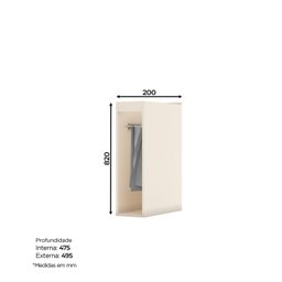 Balcão Para Cozinha Porta Toalha 100% MDF Aurora Espresso Móveis - 3