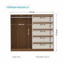 Ver imagem 3 de Cômoda 2 Portas 5 Gavetas Málaga Gold Bege/Jatoba/Areia