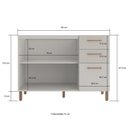 Ver imagem 2 de Balcão Gabinete para Cozinha 120 cm 2 Portas 3 Gavetas Valência Cinza 100% MDF Casamia