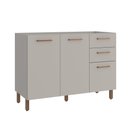 Ver imagem 1 de Balcão Gabinete para Cozinha 120 cm 2 Portas 3 Gavetas Valência Cinza 100% MDF Casamia