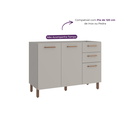 Ver imagem 4 de Balcão Gabinete para Cozinha 120 cm 2 Portas 3 Gavetas Valência Cinza 100% MDF Casamia