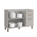 Ver imagem 5 de Balcão Gabinete para Cozinha 120 cm 2 Portas 3 Gavetas Valência Cinza 100% MDF Casamia